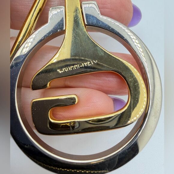 Vintage, possible 1980s, GUCCI two-toned Key Chain/bag charm! - Picture 5 of 6